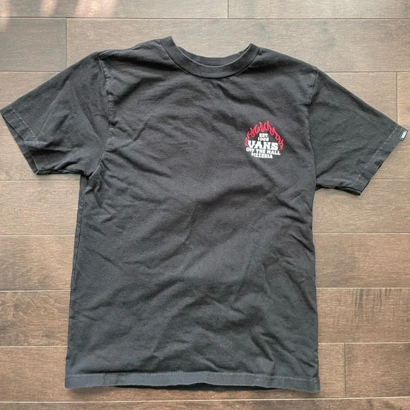 Vans Pizza Skateboarding Skeleton Shirt Kids 8-10 - Picture 2 of 3